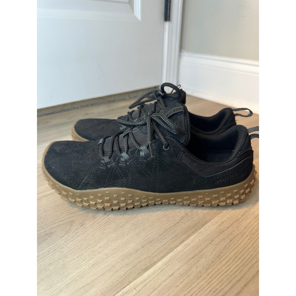 Merrell Move Glove Mens 11.5 Black Suede Barefoot Training Shoes Gum Sole
